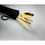 Besteck-Set Edelstahl Gold, Detailaufnahme des Materials