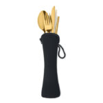 Besteck-Set Edelstahl Gold von oben