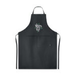 Hanf Küchenschürze 200g/m² Schwarz mit markiertem Druckbereich für Ihr Logo