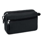 Hanf Kosmetiktasche 200g/m² Schwarz als Werbeartikel mit Logodruck