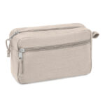 Hanf Kosmetiktasche 200g/m² Braun als Werbeartikel mit Logodruck