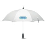 Regenschirm mit ABS Griff Weiß mit markiertem Druckbereich für Ihr Logo