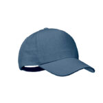 CAP 5 PANELS HANF 210G/M² Blau als Werbeartikel mit Logodruck