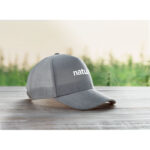 CAP 5 PANELS HANF 210G/M² Grau mit markiertem Druckbereich für Ihr Logo