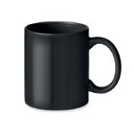 Keramik Kaffeebecher 300ml Schwarz als Werbeartikel mit Logodruck