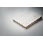 Notizblock mit Blumensamen, Detailaufnahme des Materials