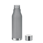 Trinkflasche RPET 600ml Grau, geöffnet dargestellt