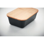 Lunchbox mit Bambus-Deckel Schwarz, Detailaufnahme des Materials