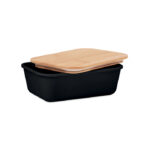 Lunchbox mit Bambus-Deckel Schwarz, Seitenansicht