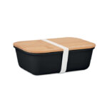 Lunchbox mit Bambus-Deckel Schwarz von oben
