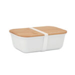 Lunchbox mit Bambus-Deckel Weiß, Rückansicht