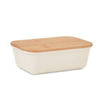 Lunchbox mit Bambus-Deckel Braun als Werbeartikel mit Logodruck