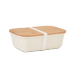 Lunchbox mit Bambus-Deckel Braun von oben