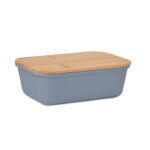 Lunchbox mit Bambus-Deckel Blau als Werbeartikel mit Logodruck