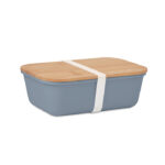 Lunchbox mit Bambus-Deckel Blau, Rückansicht