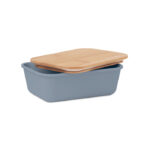 Lunchbox mit Bambus-Deckel Blau, geöffnet dargestellt