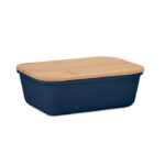 Lunchbox mit Bambus-Deckel Blau als Werbeartikel mit Logodruck