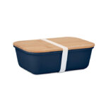 Lunchbox mit Bambus-Deckel Blau, Rückansicht