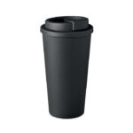 Doppelwandiger Becher 450ml Schwarz als Werbeartikel mit Logodruck