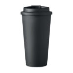 Doppelwandiger Becher 450ml Schwarz, Rückansicht