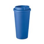 Doppelwandiger Becher 450ml Blau als Werbeartikel mit Logodruck