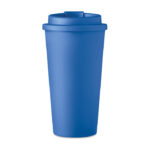 Doppelwandiger Becher 450ml Blau, Rückansicht