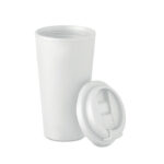 Doppelwandiger Becher 450ml Weiß, Seitenansicht