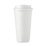 Doppelwandiger Becher 450ml Weiß von oben