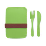 Lunchbox mit Besteck Gruen, Seitenansicht