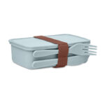 Lunchbox mit Besteck Blau als Werbeartikel mit Logodruck