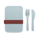 Lunchbox mit Besteck Blau, Seitenansicht