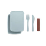 Lunchbox mit Besteck Blau von oben
