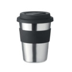 Trinkbecher Edelstahl 350ml Schwarz als Werbeartikel mit Logodruck