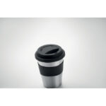 Trinkbecher Edelstahl 350ml Schwarz, Detailaufnahme des Materials
