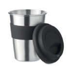 Trinkbecher Edelstahl 350ml Schwarz, Seitenansicht