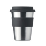 Trinkbecher Edelstahl 350ml Schwarz von oben