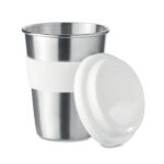 Trinkbecher Edelstahl 350ml Weiß, Seitenansicht