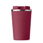 Doppelwandiger Becher 350ml Rot, Seitenansicht