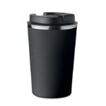 Doppelwandiger Becher 350ml Schwarz als Werbeartikel mit Logodruck