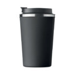 Doppelwandiger Becher 350ml Schwarz, Rückansicht