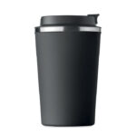 Doppelwandiger Becher 350ml Schwarz, geöffnet dargestellt