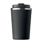 Doppelwandiger Becher 350ml Schwarz, Seitenansicht