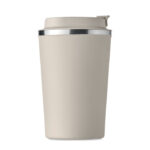 Doppelwandiger Becher 350ml Braun, geöffnet dargestellt