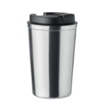 Doppelwandiger Becher 350ml Silber als Werbeartikel mit Logodruck