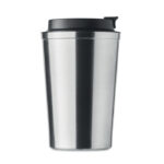 Doppelwandiger Becher 350ml Silber, Rückansicht