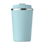 Doppelwandiger Becher 350ml Blau, Rückansicht
