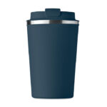 Doppelwandiger Becher 350ml Blau, Rückansicht