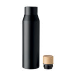 Isolierflasche 500ml Schwarz, Seitenansicht
