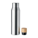 Isolierflasche 500ml Silber mit markiertem Druckbereich für Ihr Logo