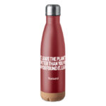 Doppelwandige Isolierflasche Rot mit markiertem Druckbereich für Ihr Logo